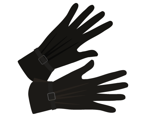 手袋(黒皮)のイラスト