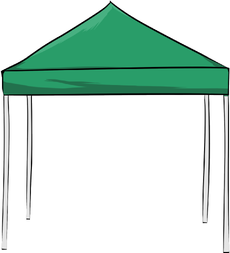 テントのイラスト ドーム型 一人用キャンプ用品 チコデザ