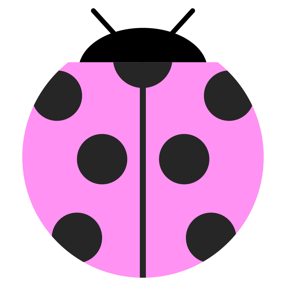 ピンクの可愛いてんとう虫のマークのイラスト