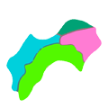四国地方の地図イラスト