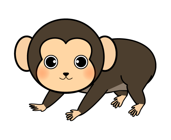 四つんばチンパンジーのイラスト
