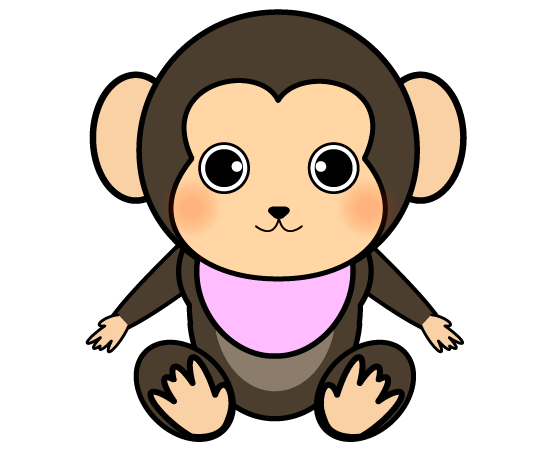 赤ちゃんチンパンジーのイラスト