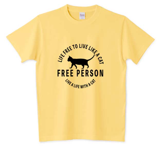 自由人猫Tシャツ