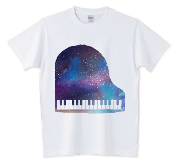 宇宙ピアノTシャツ