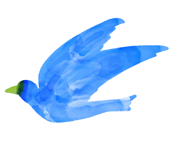 水彩で描く飛ぶ鳥のイラスト