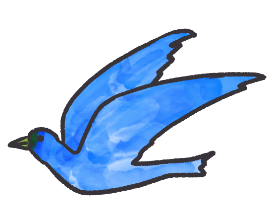 手書き風飛ぶ鳥のイラスト