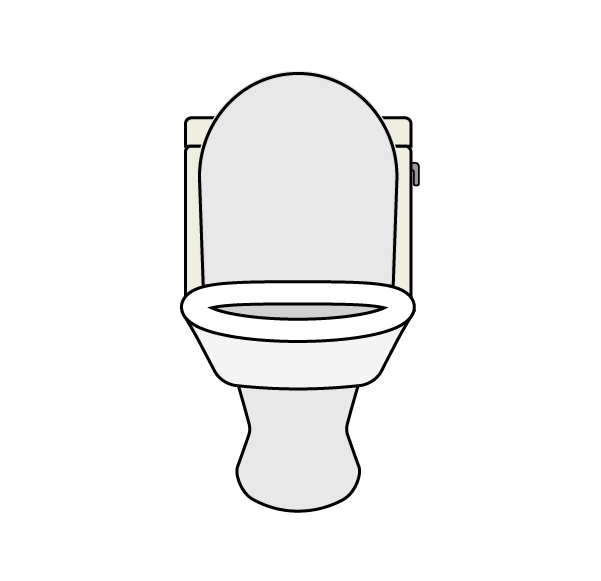 正面から見たトイレ(シンプル)のイラスト