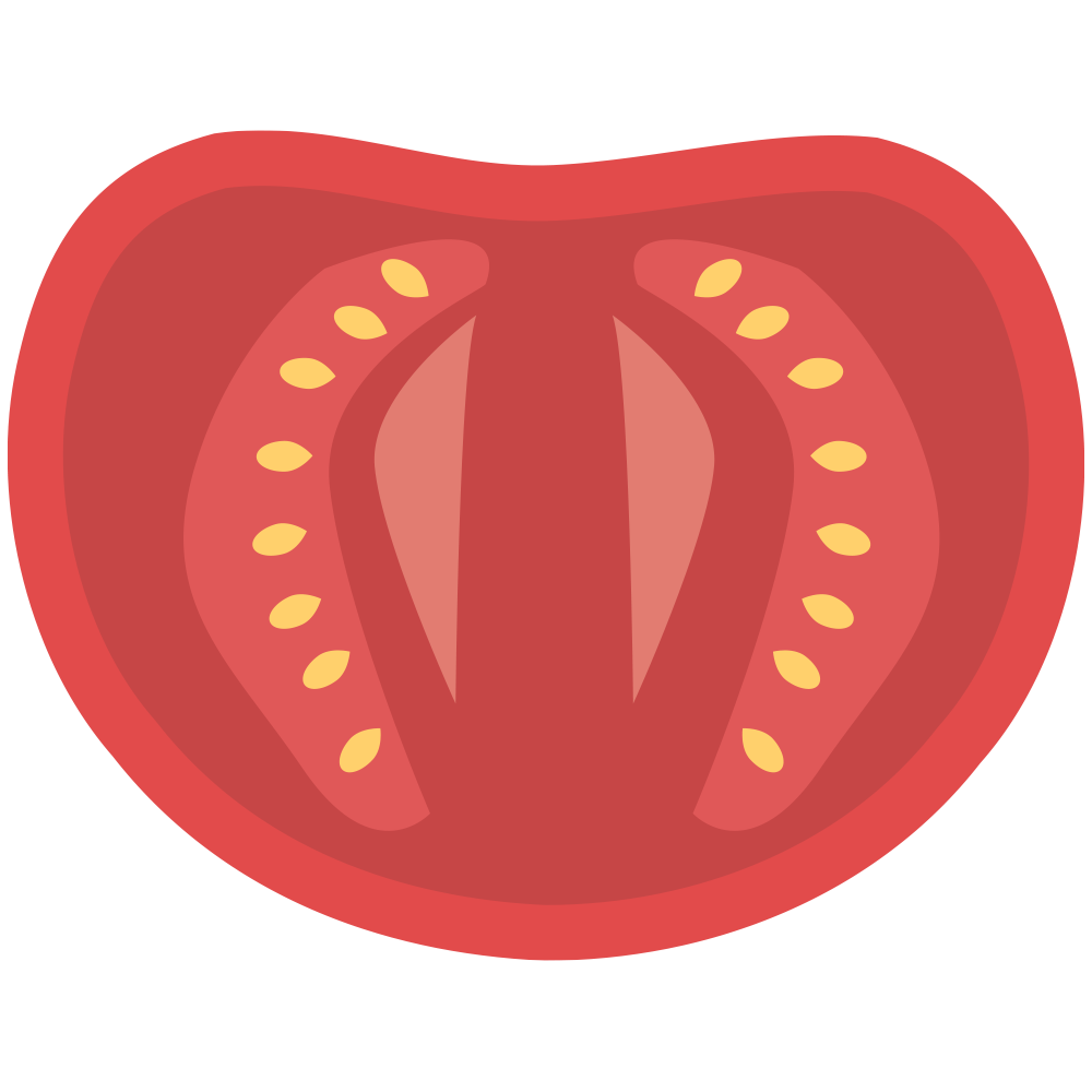 輪切りのシンプルなトマトのイラスト