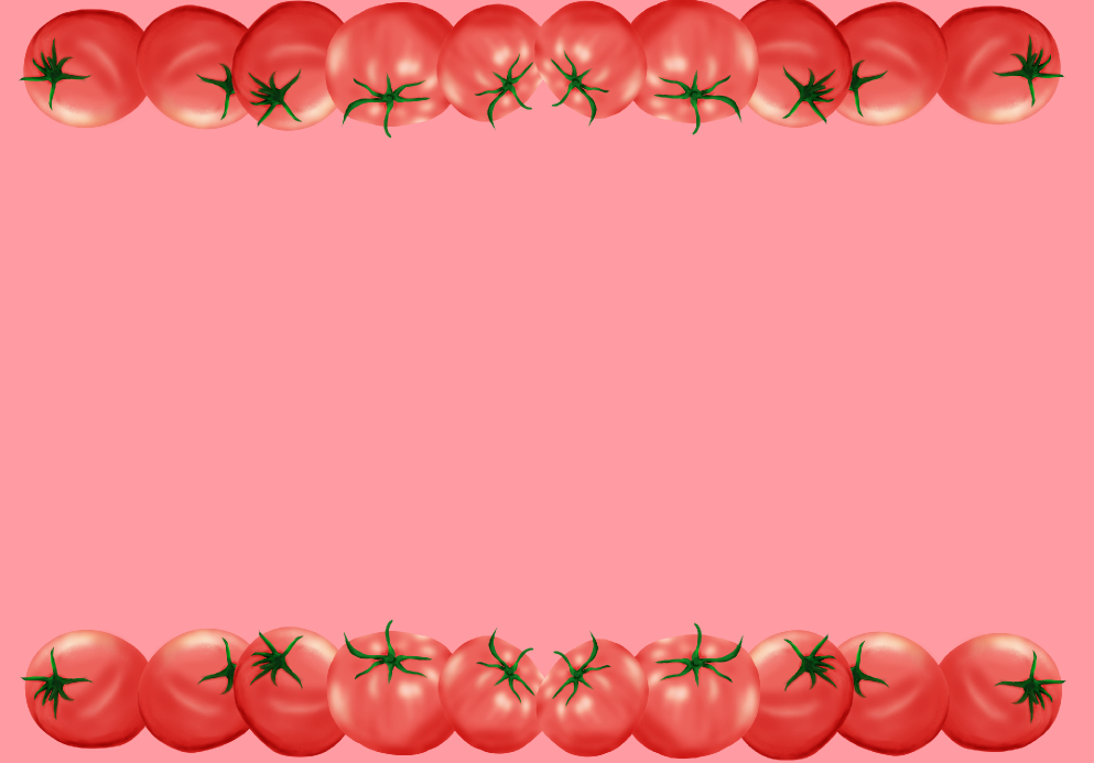 トマトのフレーム(背景あり993×693)
