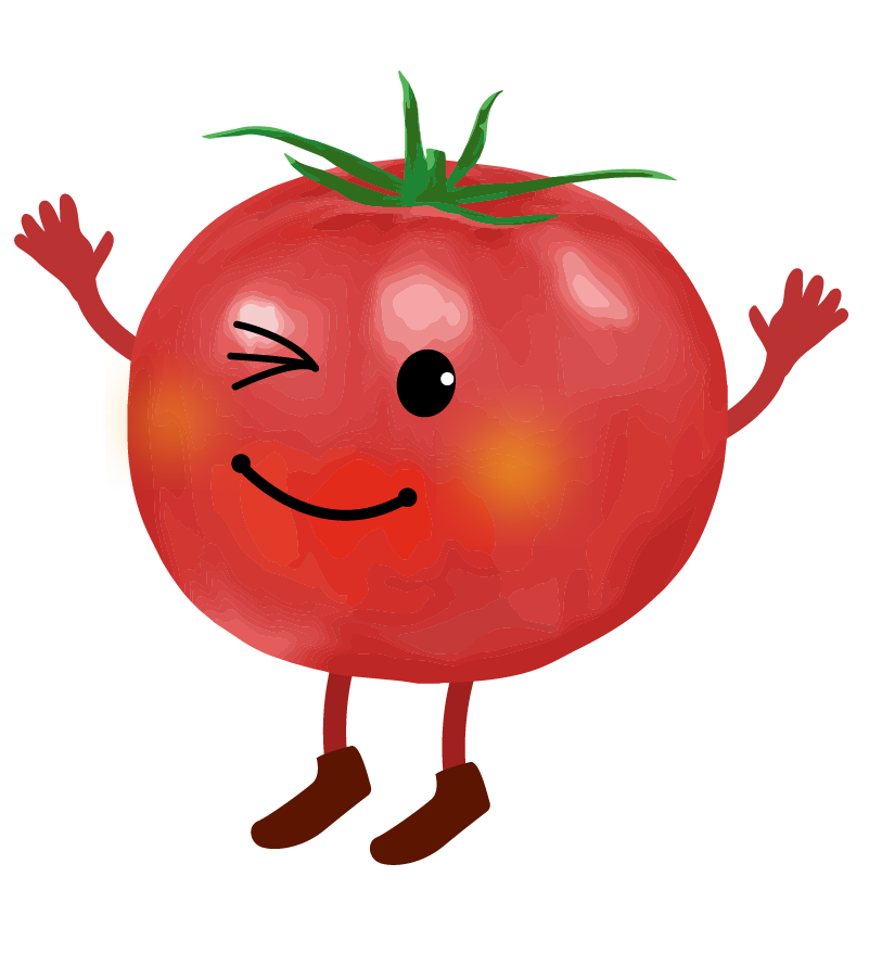 バンザイするトマトのイラスト