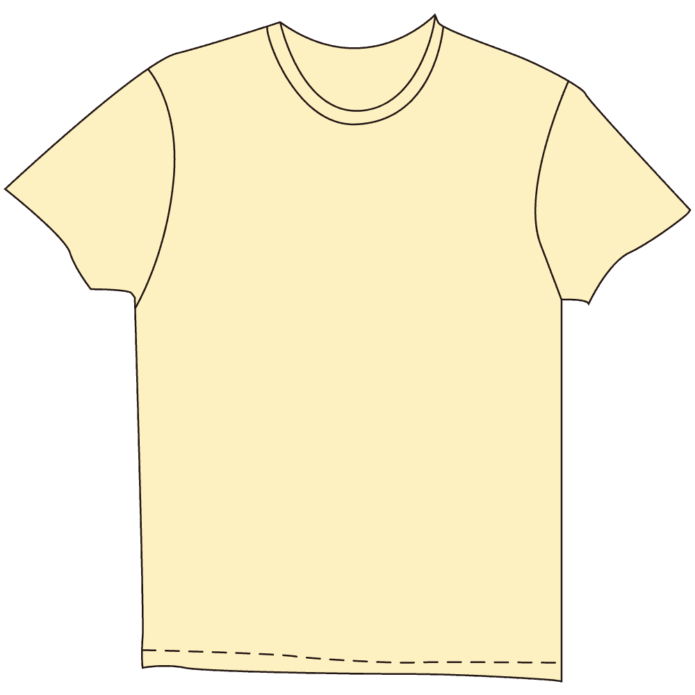 メンズTシャツ淡色黄色のイラスト