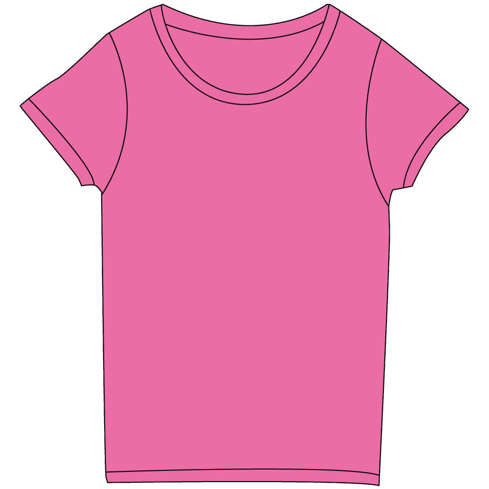 レディース濃色ピンクTシャツイラスト