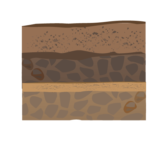 土の層のイラスト1