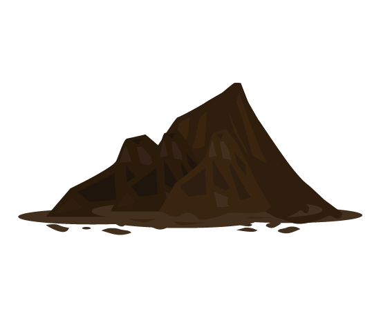 土の山(焦げ茶)のイラスト