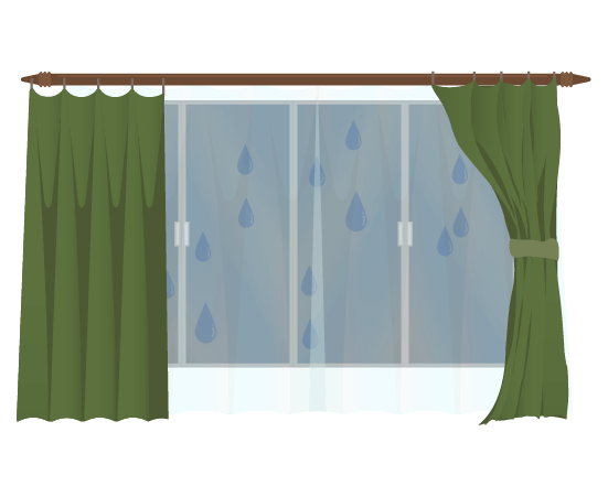 梅雨と部屋の窓梅雨と部屋の窓のイラスト