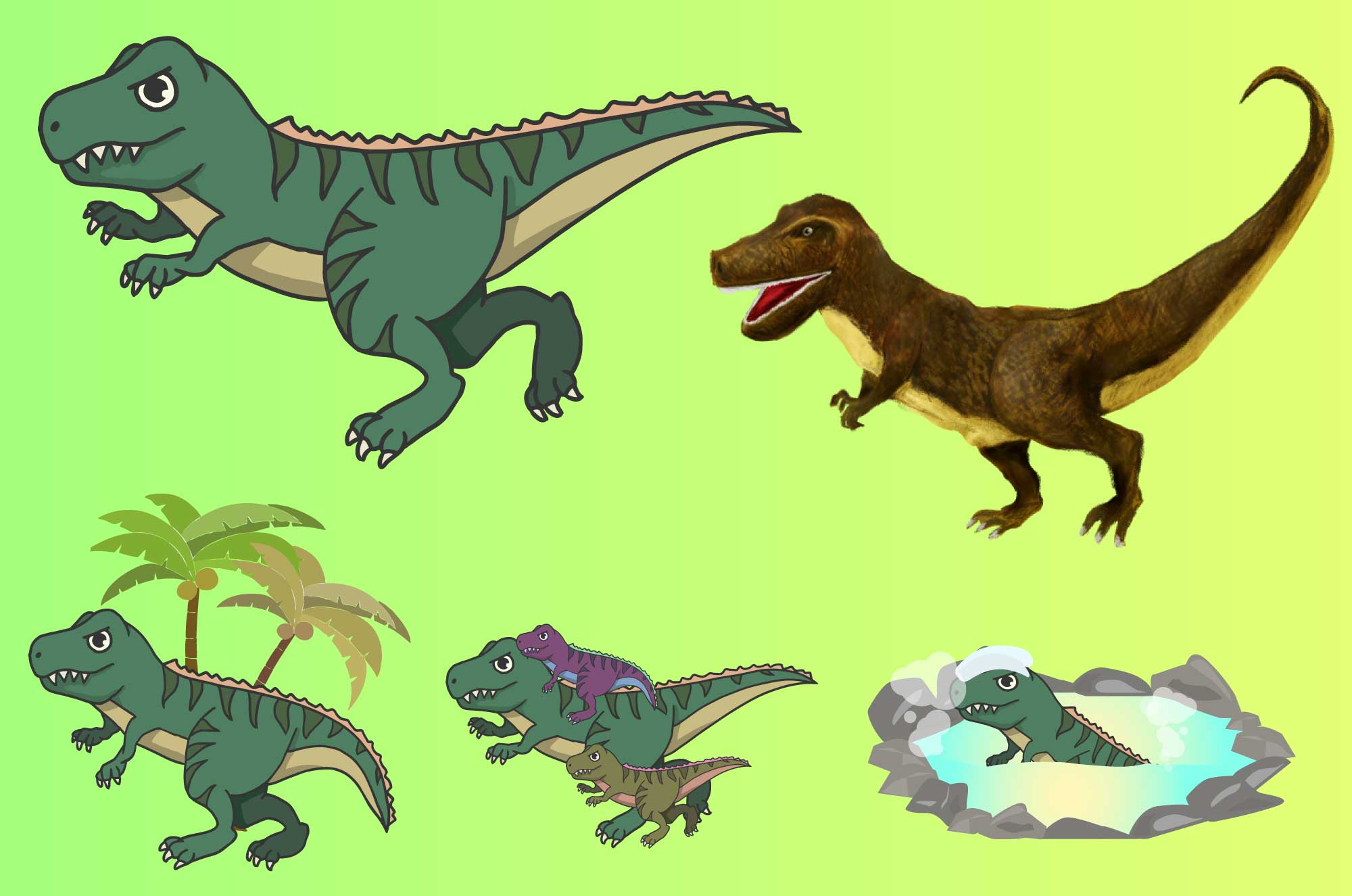 ティラノサウルスのイラスト - かっこいい・かわいい肉食恐竜