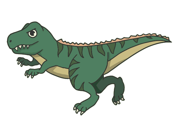 可愛い走るティラノサウルスのイラスト