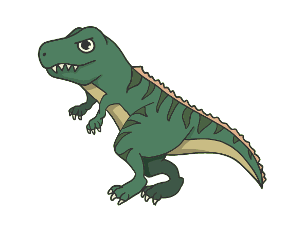 立つ可愛いティラノサウルスのイラスト