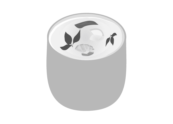 白黒茶碗蒸しのイラスト