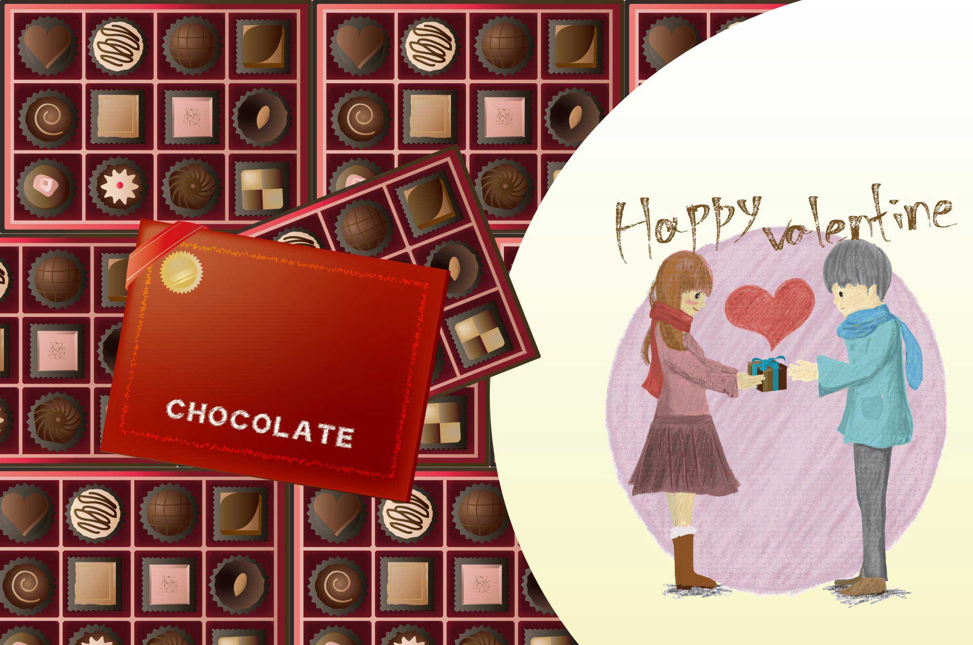 可愛いチョコレートのイラスト - 美味なお菓子の無料素材