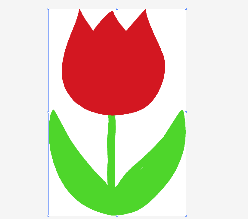 イラストレーターでチューリップイラストを開く。