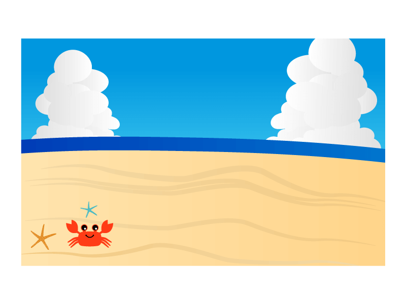 海の背景フリーイラスト 砂浜と青い空の無料素材 チコデザ