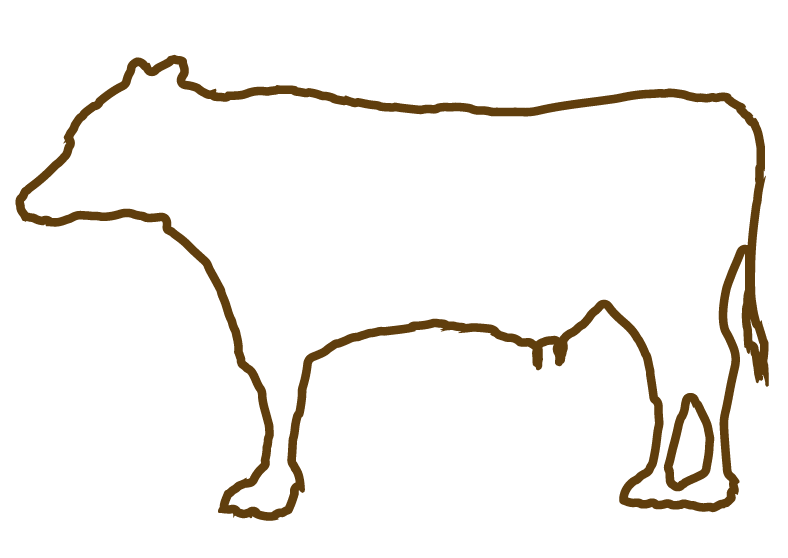 牛の線画イラスト