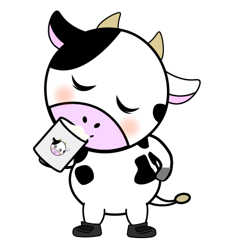 牛乳を飲む牛のイラスト