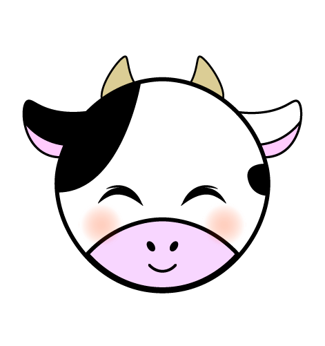 笑顔の牛のイラスト