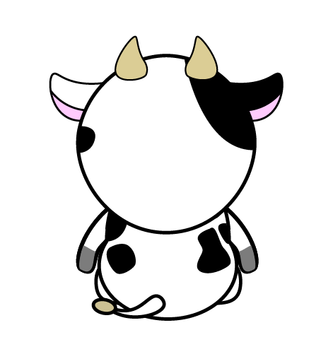 牛(後ろ向き)のイラスト