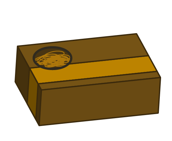 シンプルな輪ゴムの箱イラスト