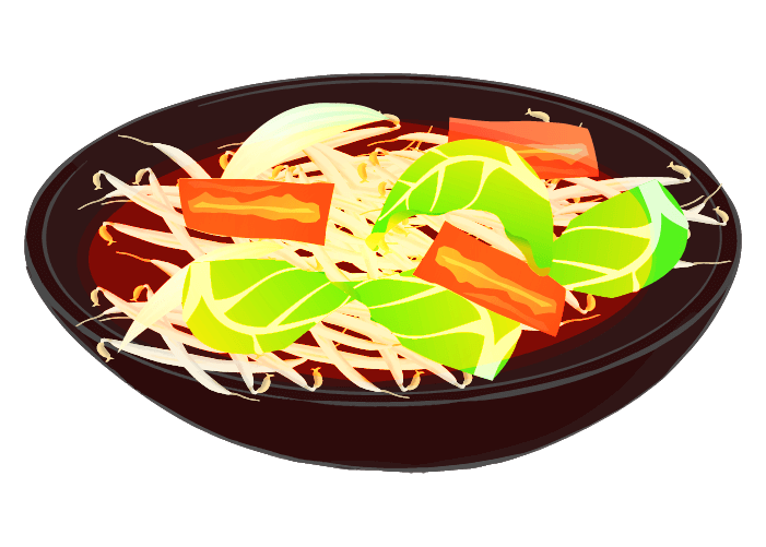 野菜炒めのイラスト
