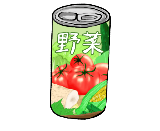 野菜の缶ジュースのイラスト