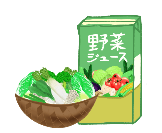 緑の野菜ジュースのイラスト