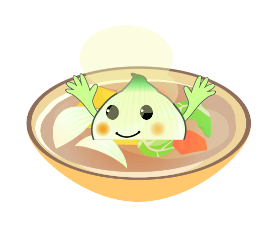 玉ねぎ野菜スープのキャラのイラスト