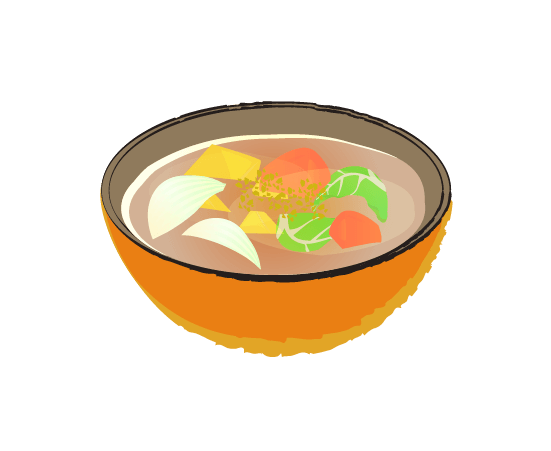 手書き風野菜スープのイラスト