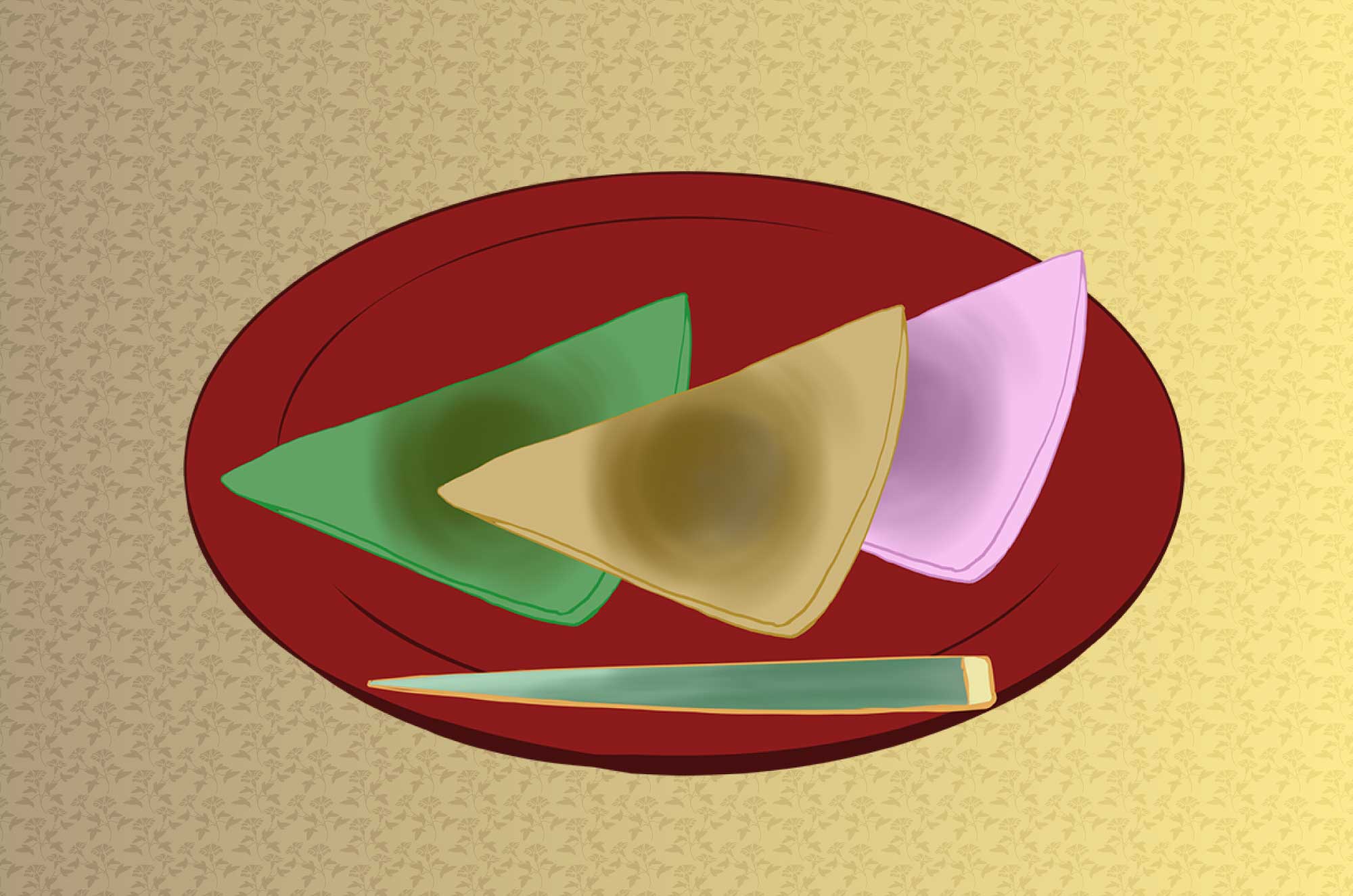 八橋 やつはし のフリーイラスト 地域の名産和菓子 チコデザ