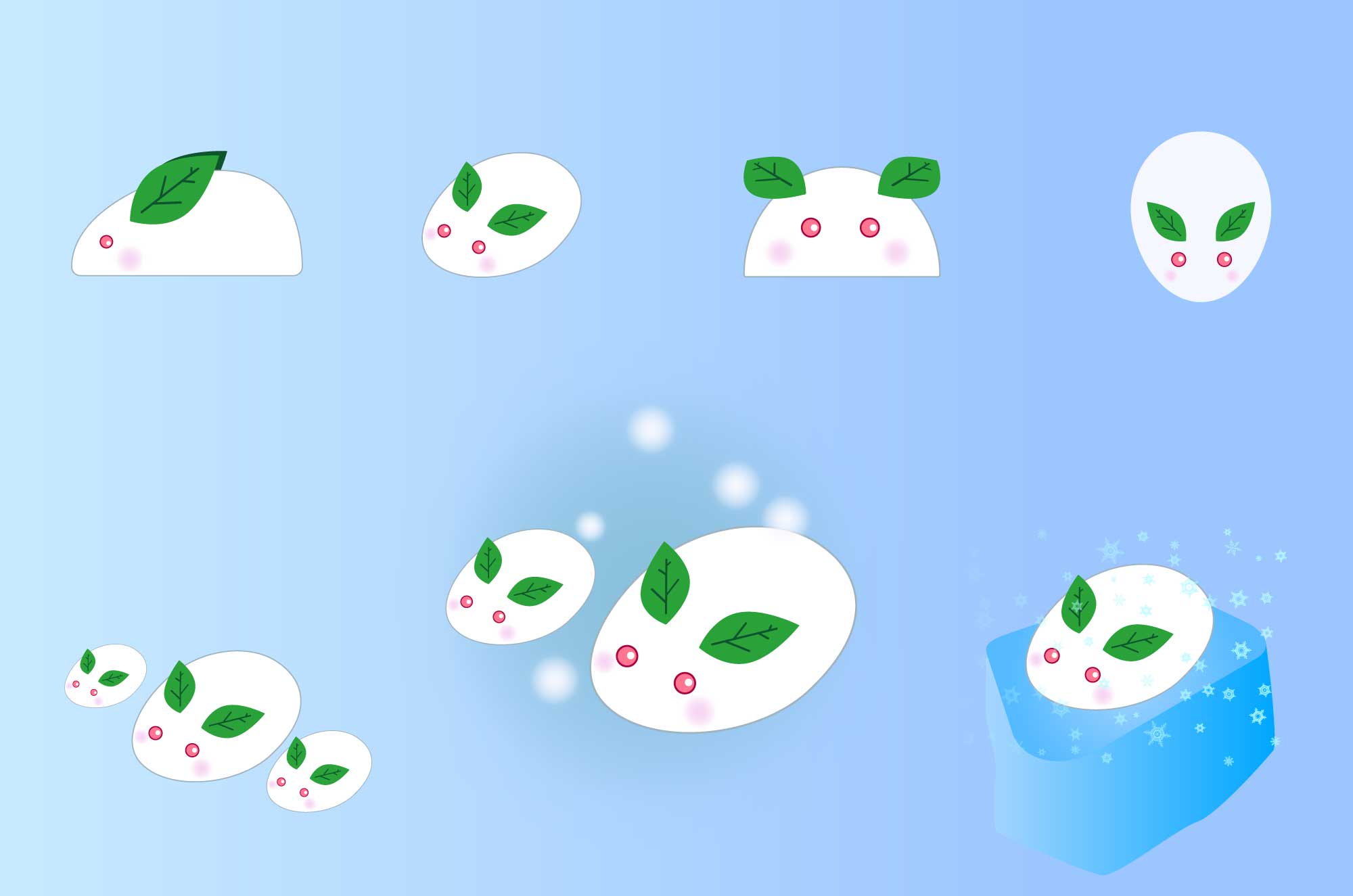 雪うさぎのフリーイラスト 冬のかわいい無料素材 チコデザ