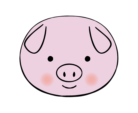 かわいいゆるい豚のイラスト