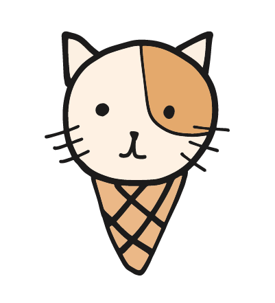 アイス猫のイラスト